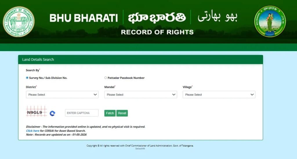 Survey number land details Telangana